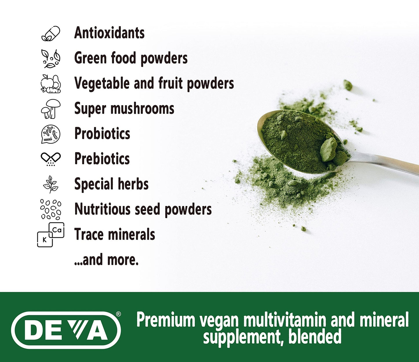 DEVA Tuba Prime Vegan Multivitamin - High-Potency Vitamin and Mineral Dietary Supplement - Antioxidants, Fruit and Vegetable Blend, Super Mushrooms, Probiotics, Prebiotics, Seeds, Herbs - 90 Tablets - dailyvitalstore