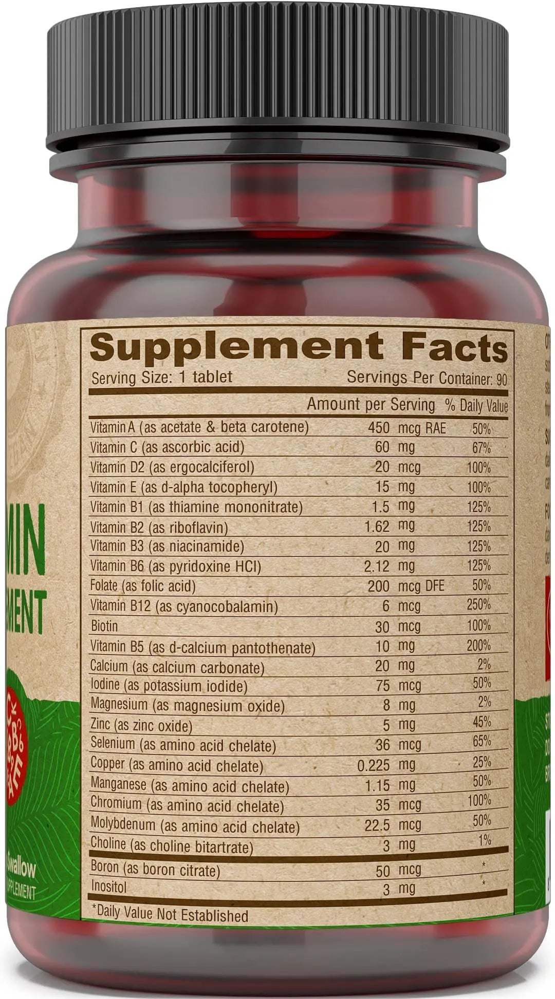 DEVA Vegan Iron-Free Multivitamin & Mineral Supplement, Vitamin C, D2, E & B-Complex, Biotin, 90 Tiny Tablets - dailyvitalstore