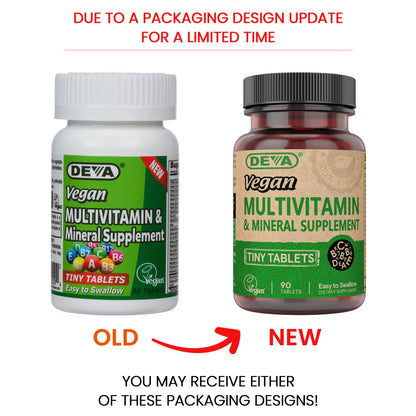 DEVA Vegan Multivitamin for Women & Men with Iron, Vitamin C, E, B Complex Vitamins, Zinc, 90 Tiny Tablets - dailyvitalstore