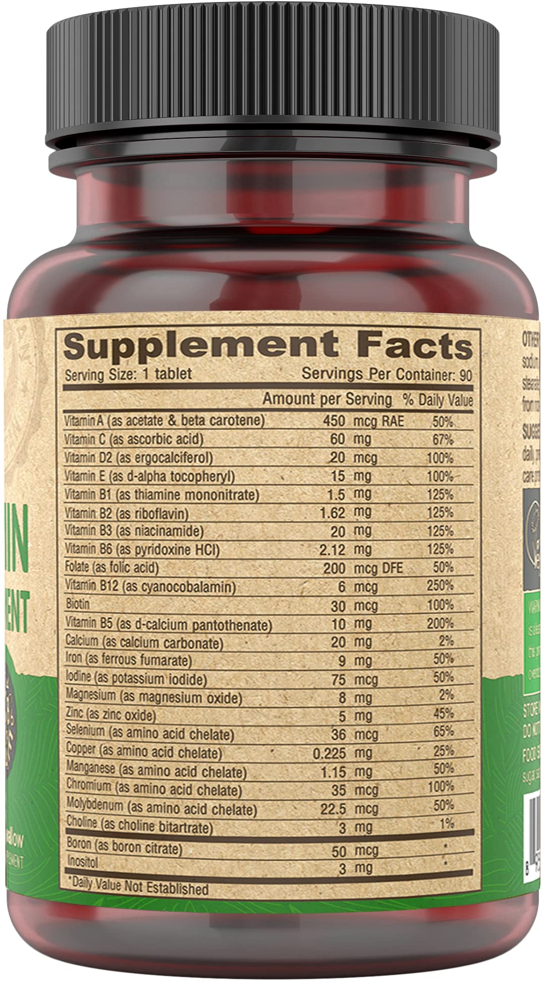 DEVA Vegan Multivitamin for Women & Men with Iron, Vitamin C, E, B Complex Vitamins, Zinc, 90 Tiny Tablets - dailyvitalstore