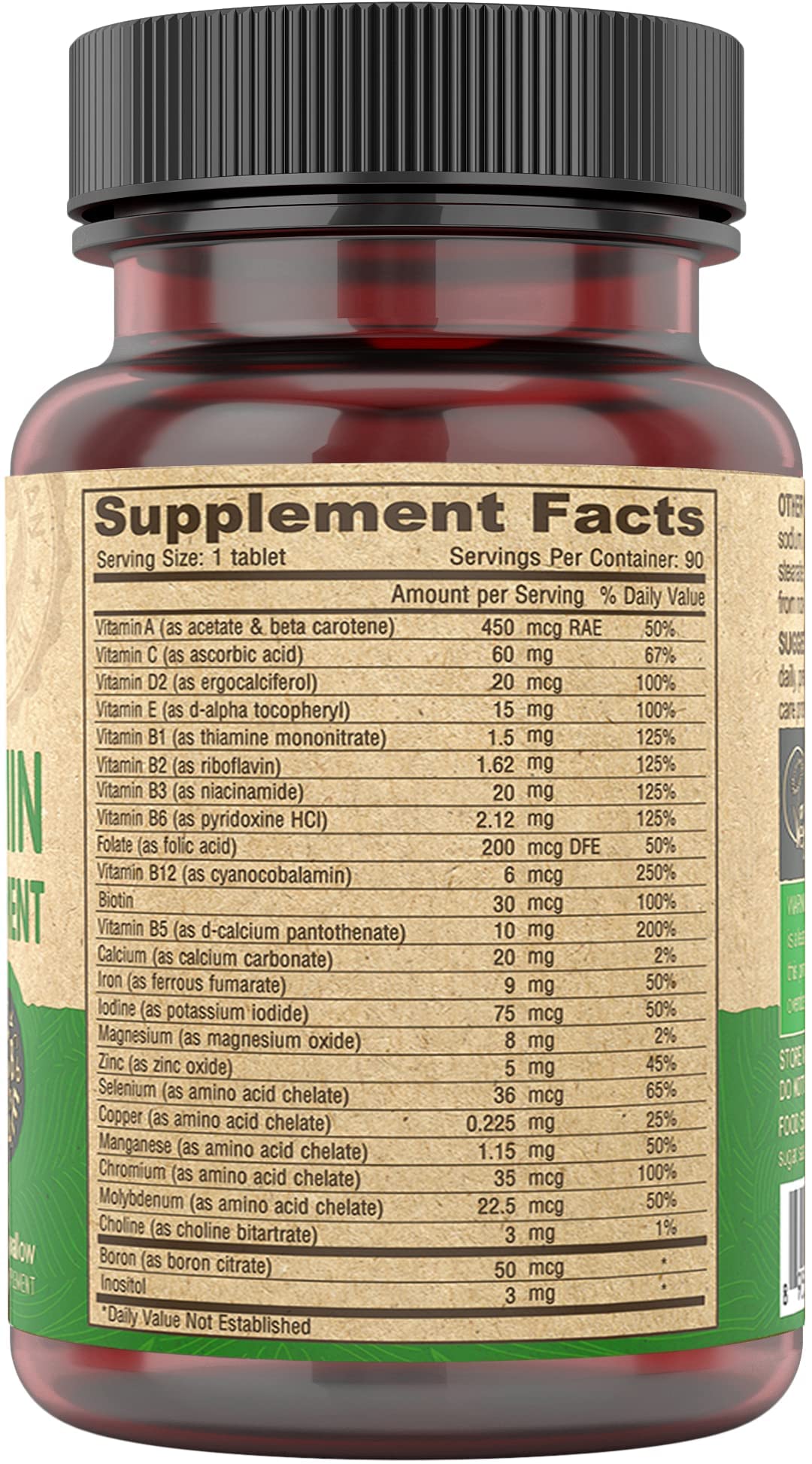 DEVA Vegan Multivitamin for Women & Men with Iron, Vitamin C, E, B Complex Vitamins, Zinc, 90 Tiny Tablets - dailyvitalstore
