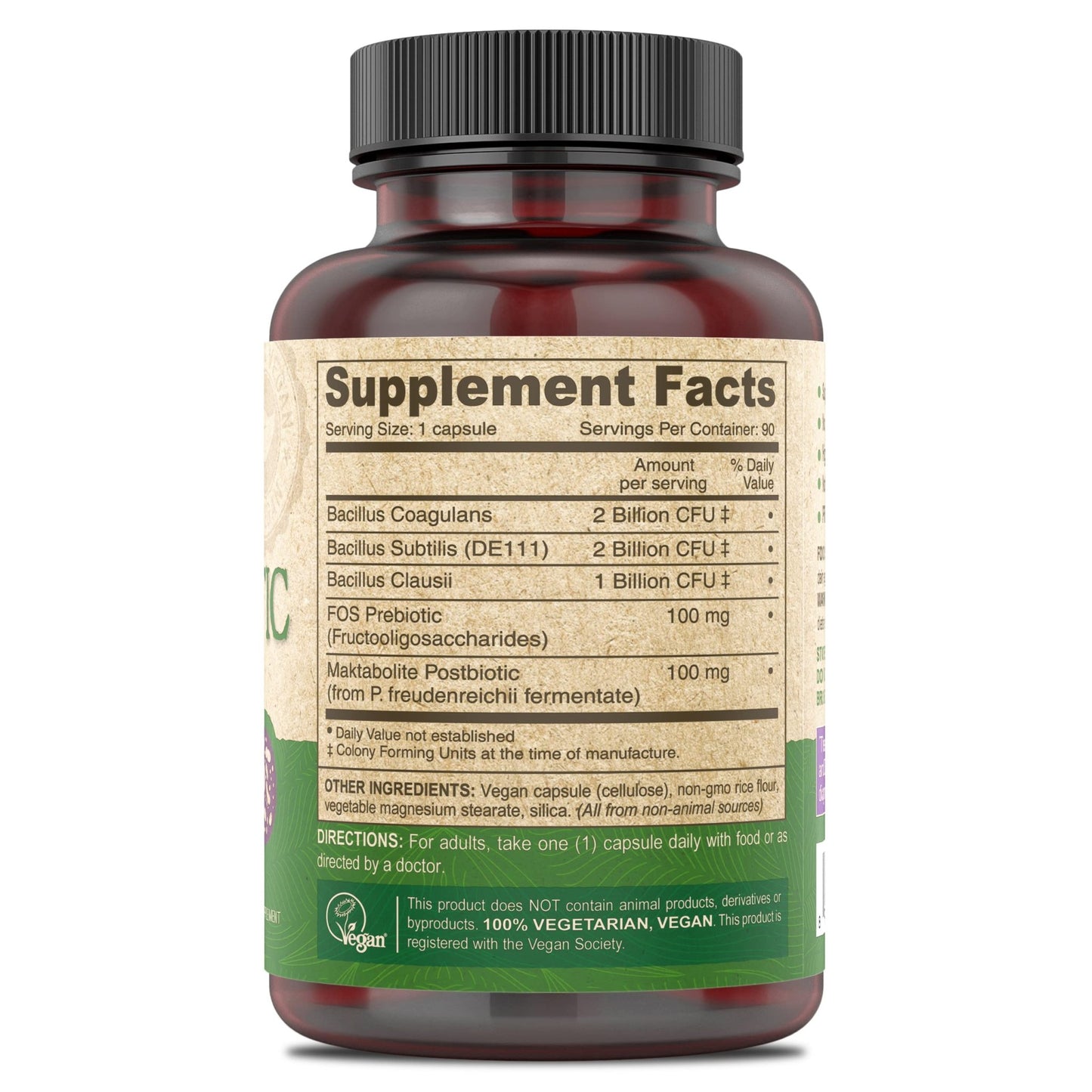 DEVA Vegan Probiotic Supplement - Pre, Pro, and Postbiotics for Digestive Health, 5 Billion CFU, Soil-Based, Spore-Forming, Dairy Free, FOS Prebiotics - dailyvitalstore