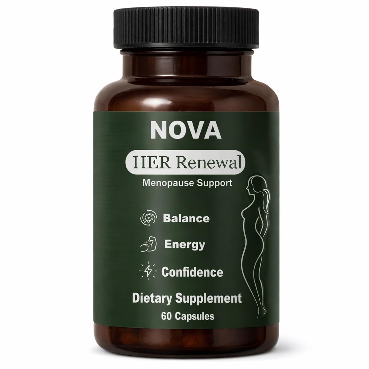DFTLUUE NOVA Menopause Relief Support for Her - Probiotic Estrogen Balance Formula with Curcuminoids & Botanical Extracts – Supports Hormonal Balance, Comfort & Daily Well-Being – 60 Capsules (1) - dailyvitalstore