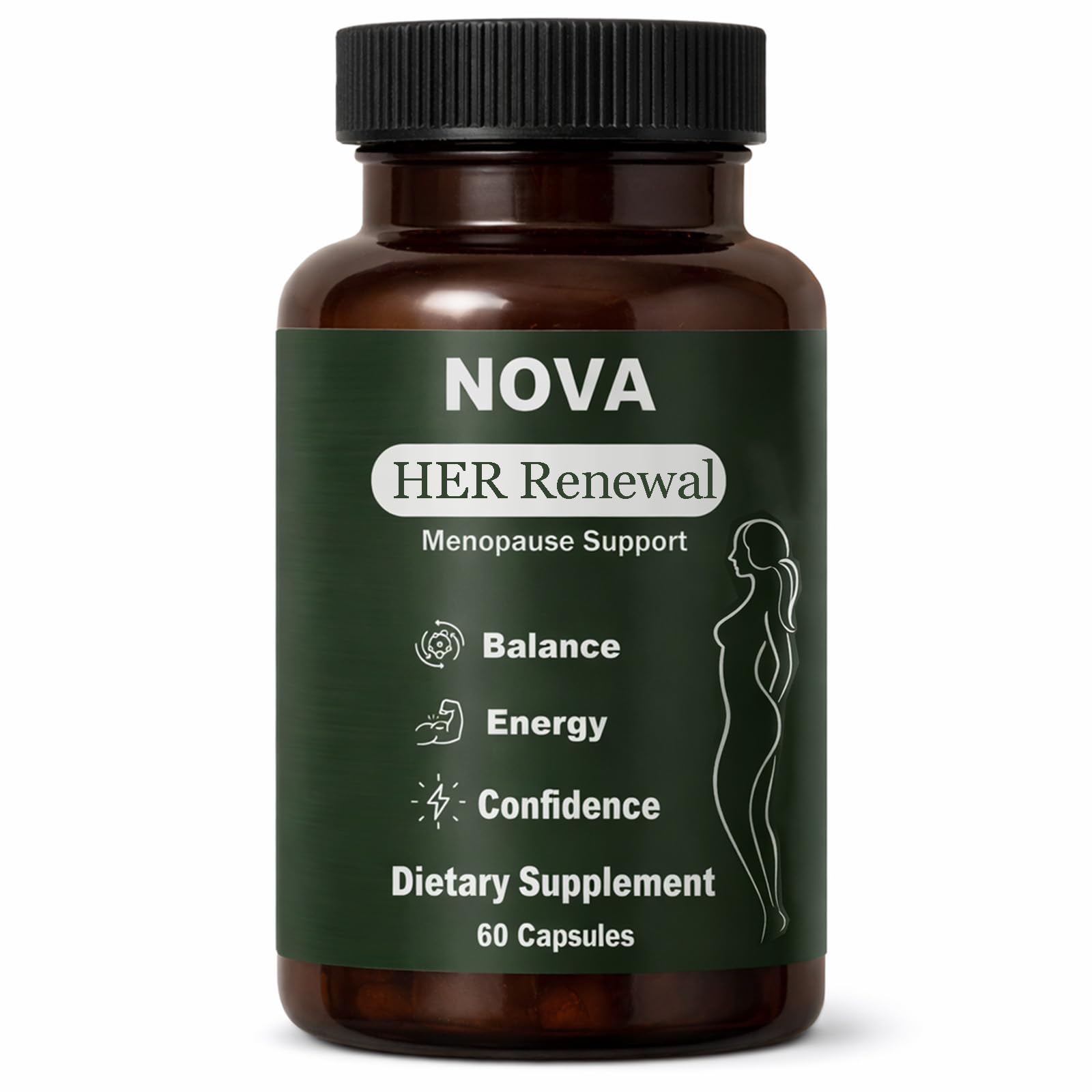DFTLUUE NOVA Menopause Relief Support for Her - Probiotic Estrogen Balance Formula with Curcuminoids & Botanical Extracts – Supports Hormonal Balance, Comfort & Daily Well-Being – 60 Capsules (1) - dailyvitalstore