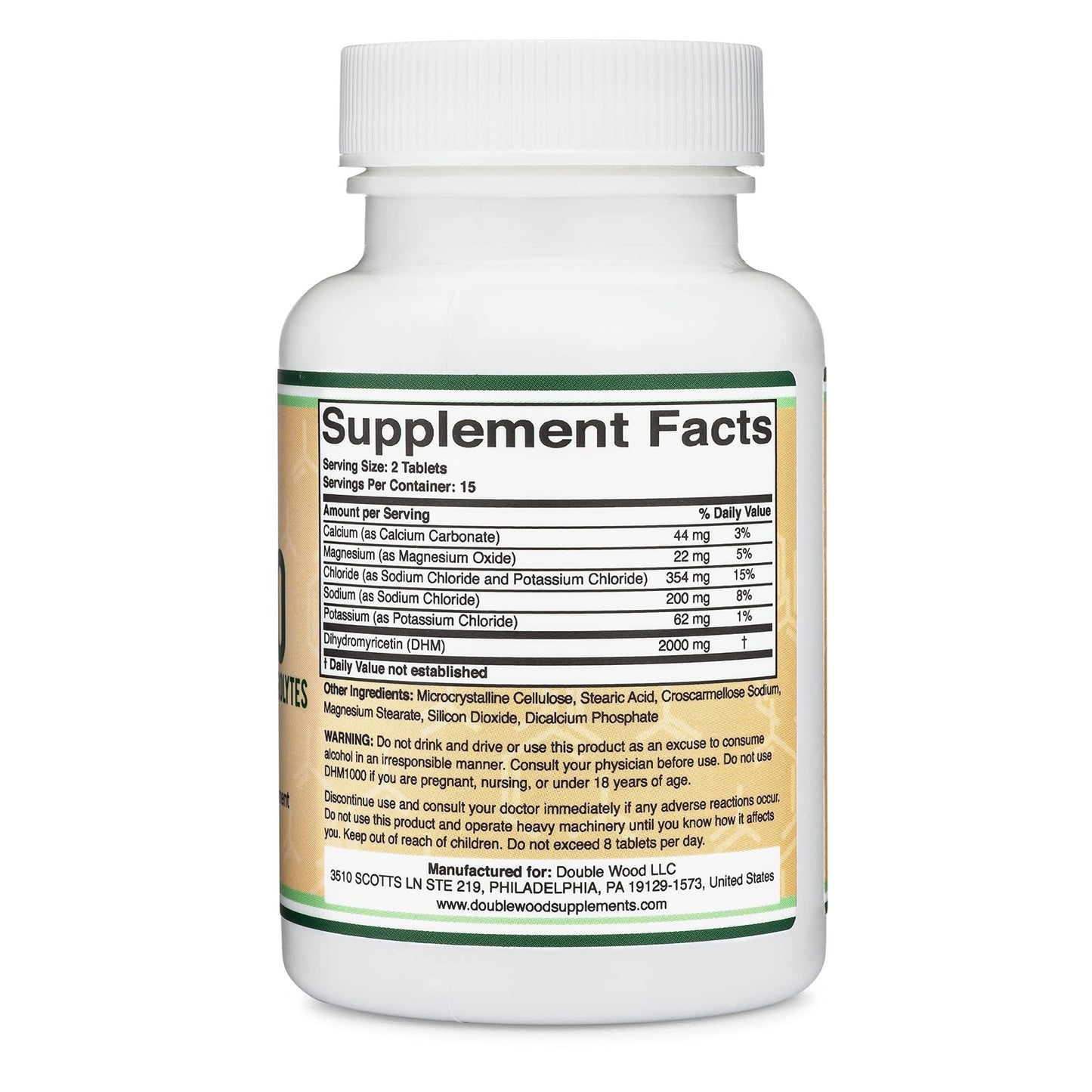 DHM1000 Dihydromyricetin (DHM) Tablets - Most Powerful DHM Supplement on The Market - 1,000mg per Capsule (30 Count) Enhanced with Electrolytes - dailyvitalstore