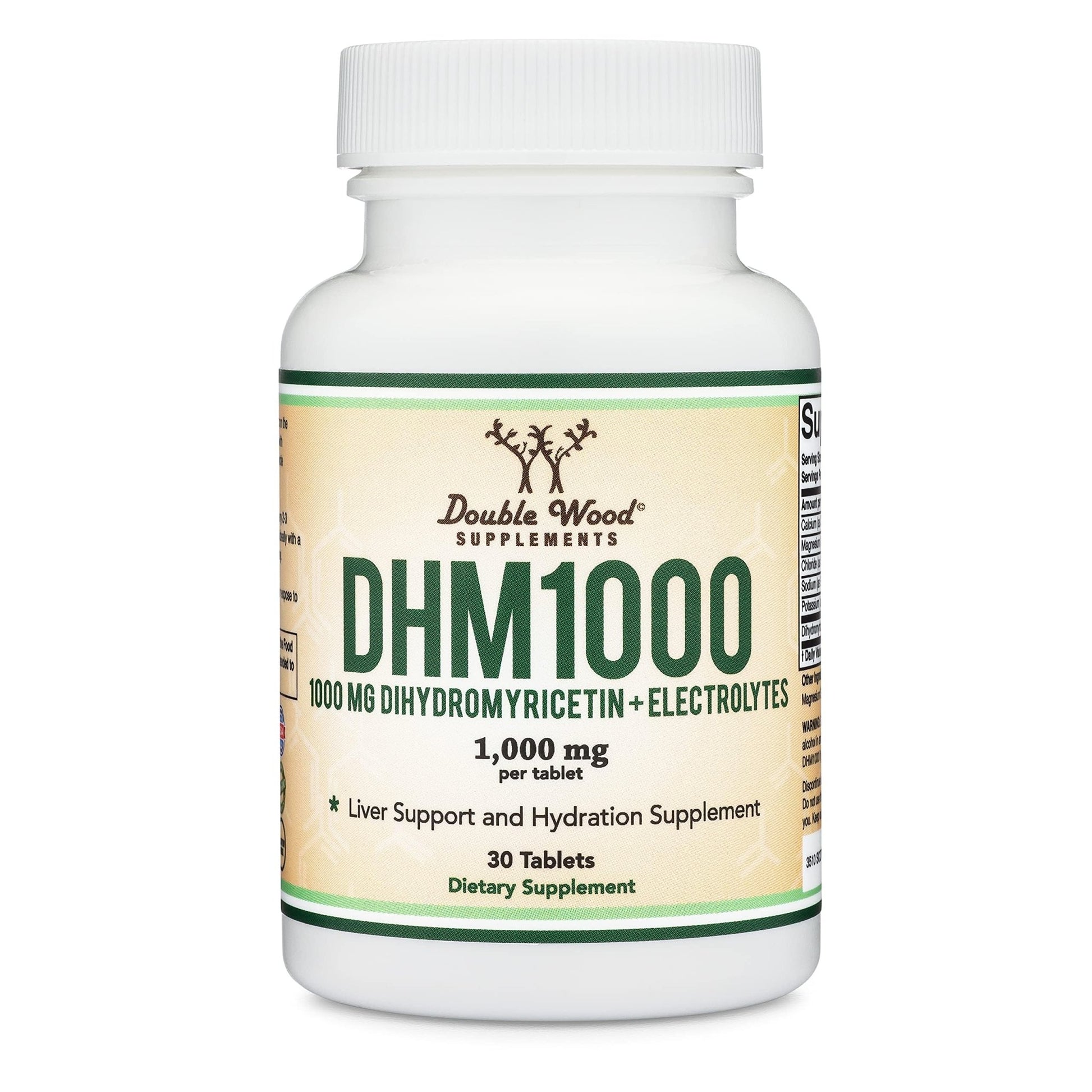 DHM1000 Dihydromyricetin (DHM) Tablets - Most Powerful DHM Supplement on The Market - 1,000mg per Capsule (30 Count) Enhanced with Electrolytes - dailyvitalstore
