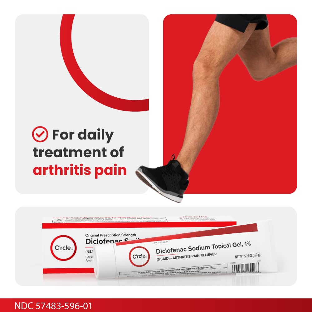 Diclofenac Sodium Gel 1% 150g Effective Arthritis Pain Reliever - Prescription Strength Anti-Inflammatory Gel - Extra Strength Arthritis Cream for Daily Use - Get Over-The-Counter Relief(1Pack) - dailyvitalstore