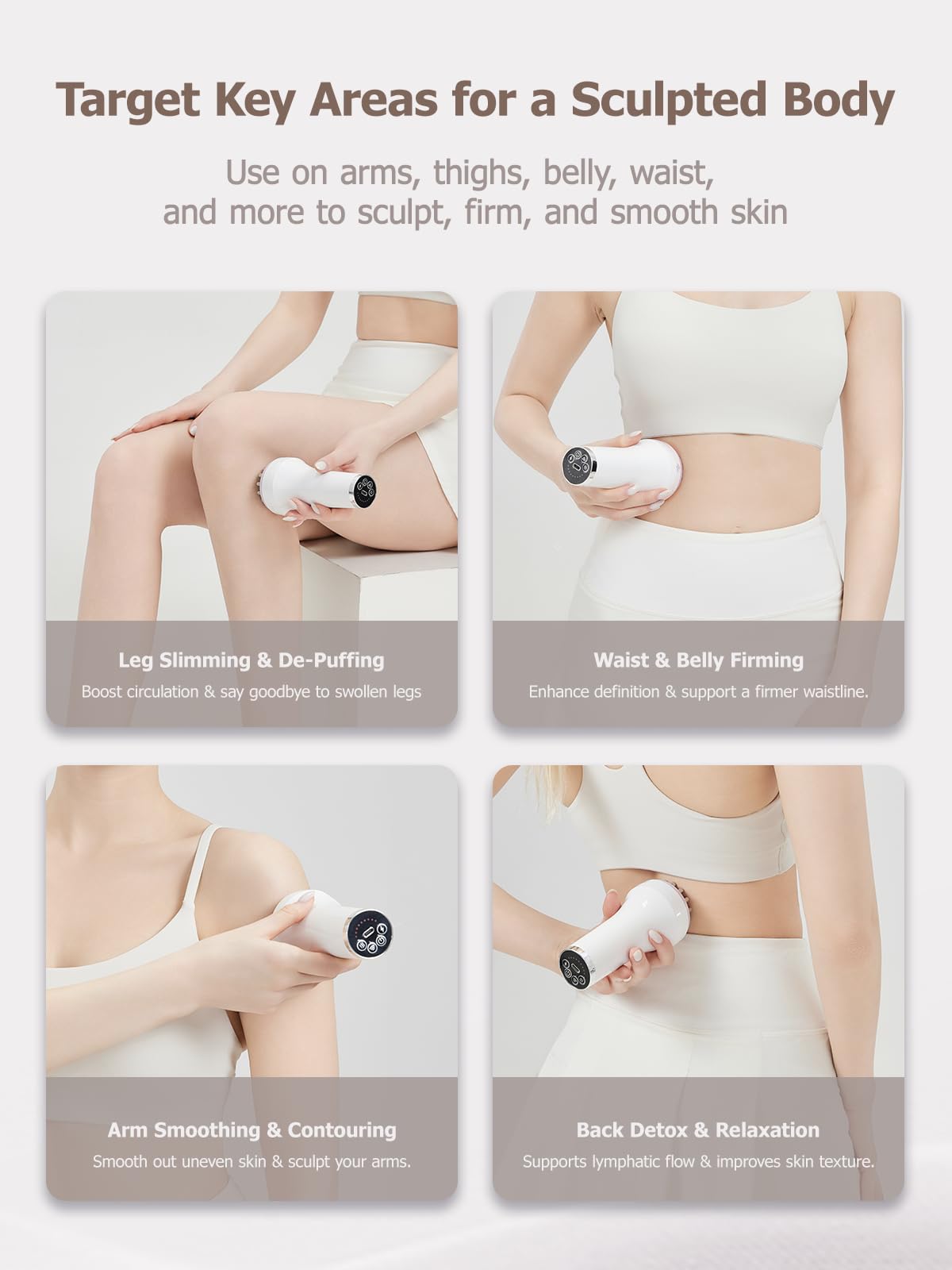 DiDEER Lymphatic Drainage Massager & Anti Cellulite Massage Tool, for Legs, Arms & Belly, Body,Helps Reduce Stretch Marks & Cellulite,with Microcurrent, Light Heat & Vibration - dailyvitalstore