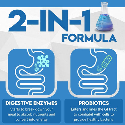 Digest Complete 2-in-1 Probiotic Digestive Enzymes, 60 Capsules - dailyvitalstore