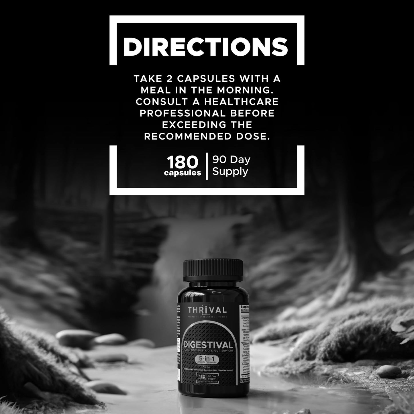 DIGESTIVAL 5-in-1 Gut Health Formula: Probiotics, Prebiotics, Enzymes, Gut Healing & Bloat Relief with 53 Ingredients, 60 Billion CFU, and Advanced Support for IBS, - dailyvitalstore