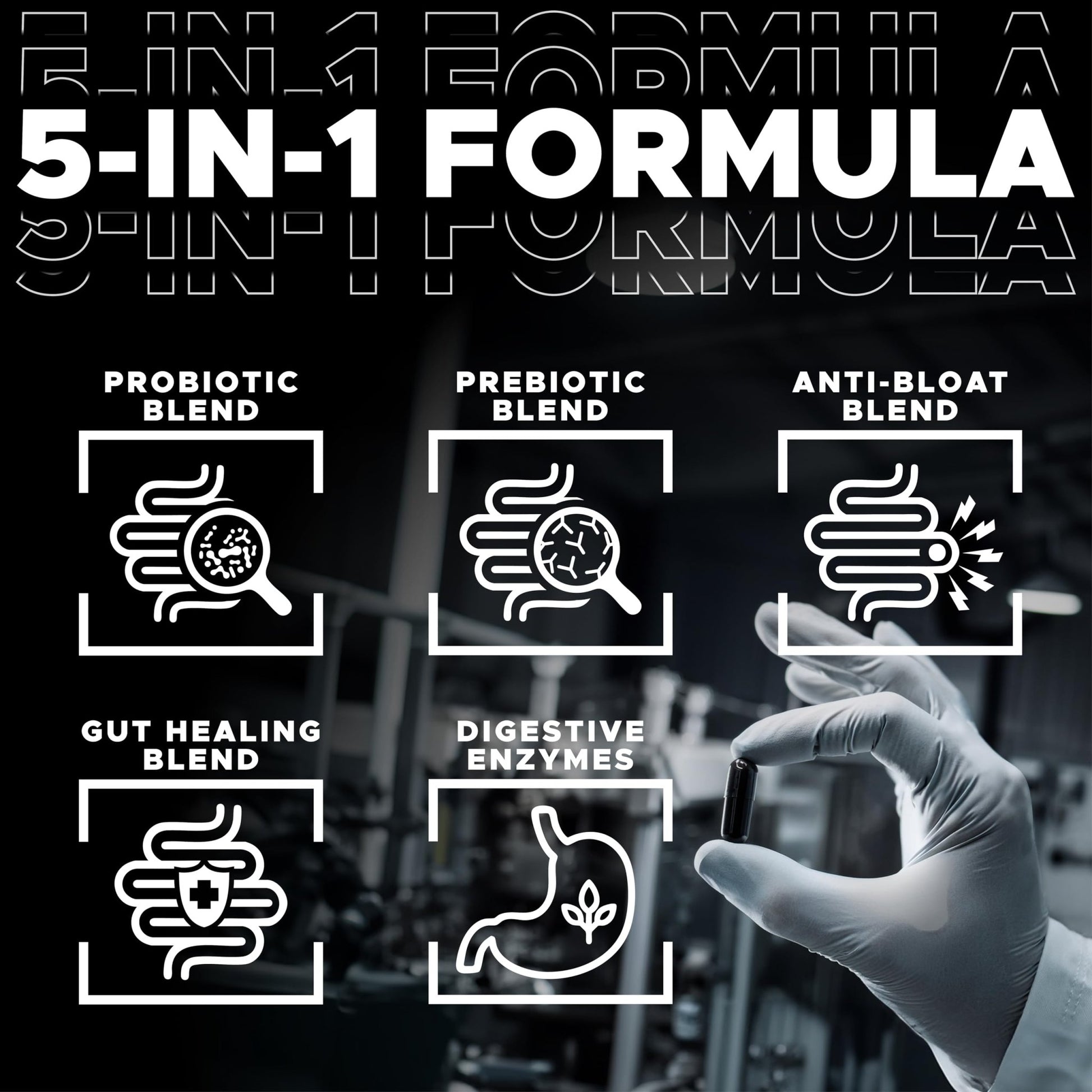 DIGESTIVAL 5-in-1 Gut Health Formula: Probiotics, Prebiotics, Enzymes, Gut Healing & Bloat Relief with 53 Ingredients, 60 Billion CFU, and Advanced Support for IBS, - dailyvitalstore