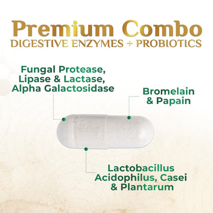 Digestive Enzymes - Super Digestive Multi Enzyme Complex for Bloating & Gut Health Support with Bromelain, Papain, Probiotics & Prebiotics - Digestion Health - dailyvitalstore
