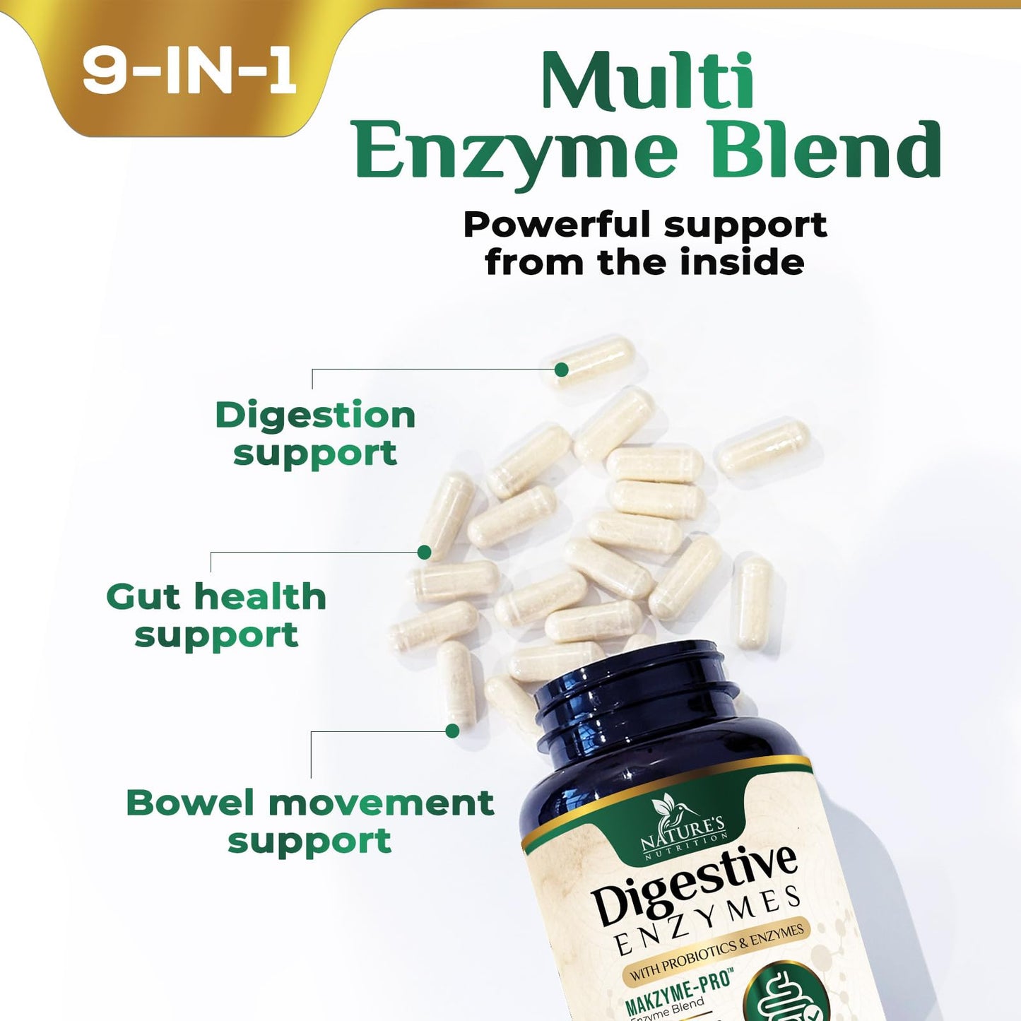 Digestive Enzymes - Super Digestive Multi Enzyme Complex for Bloating & Gut Health Support with Bromelain, Papain, Probiotics & Prebiotics - Digestion Health - dailyvitalstore