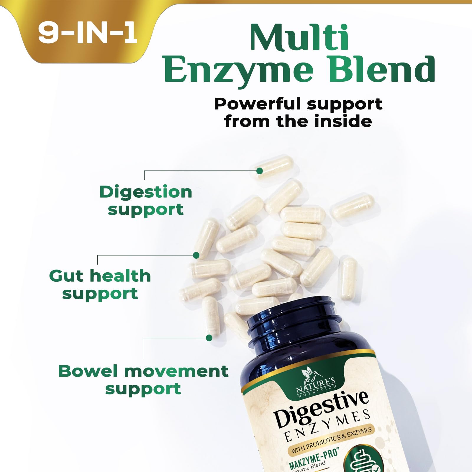 Digestive Enzymes - Super Digestive Multi Enzyme Complex for Bloating & Gut Health Support with Bromelain, Papain, Probiotics & Prebiotics - Digestion Health - dailyvitalstore