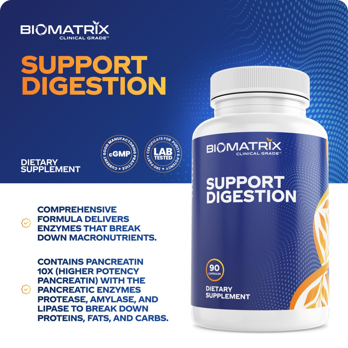 Digestive Enzymes Supplement (90 Capsules) Support Digestion - with Purified Bile, Pancreatin, Plant Enzymes, Ox Bile, Betaine HCL - dailyvitalstore