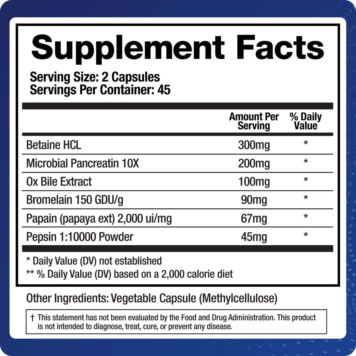 Digestive Enzymes Supplement (90 Capsules) Support Digestion - with Purified Bile, Pancreatin, Plant Enzymes, Ox Bile, Betaine HCL - dailyvitalstore