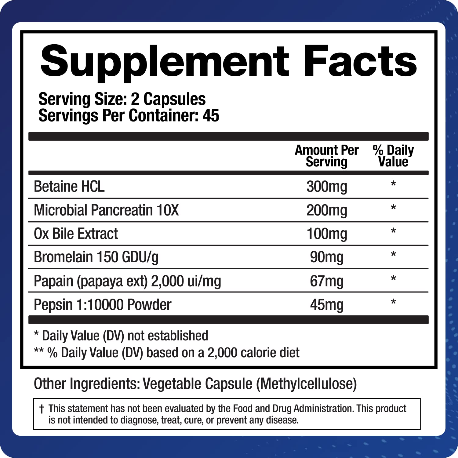Digestive Enzymes Supplement (90 Capsules) Support Digestion - with Purified Bile, Pancreatin, Plant Enzymes, Ox Bile, Betaine HCL - dailyvitalstore