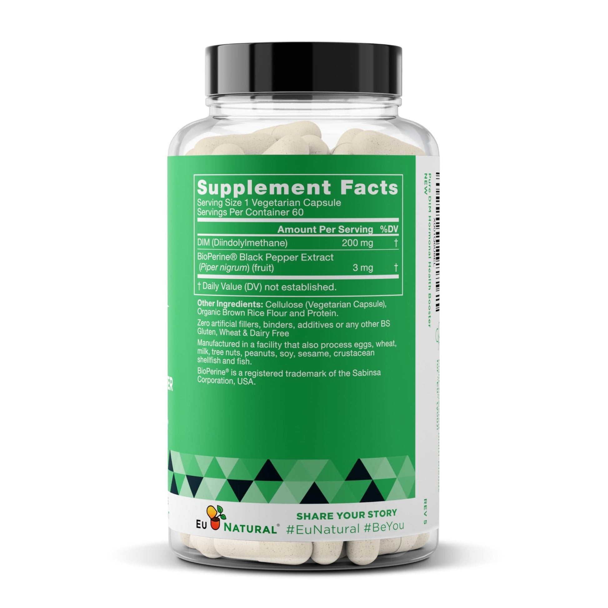 DIM Supplement Pure 200 Mg for Women or Men - Estrogen Hormone Balance Supplement for Energy, Fatigue, Stress, Menopause, Hot Flashes - Enhanced Bioavailability BioPerine - 60 Vegan Soft Capsules - dailyvitalstore