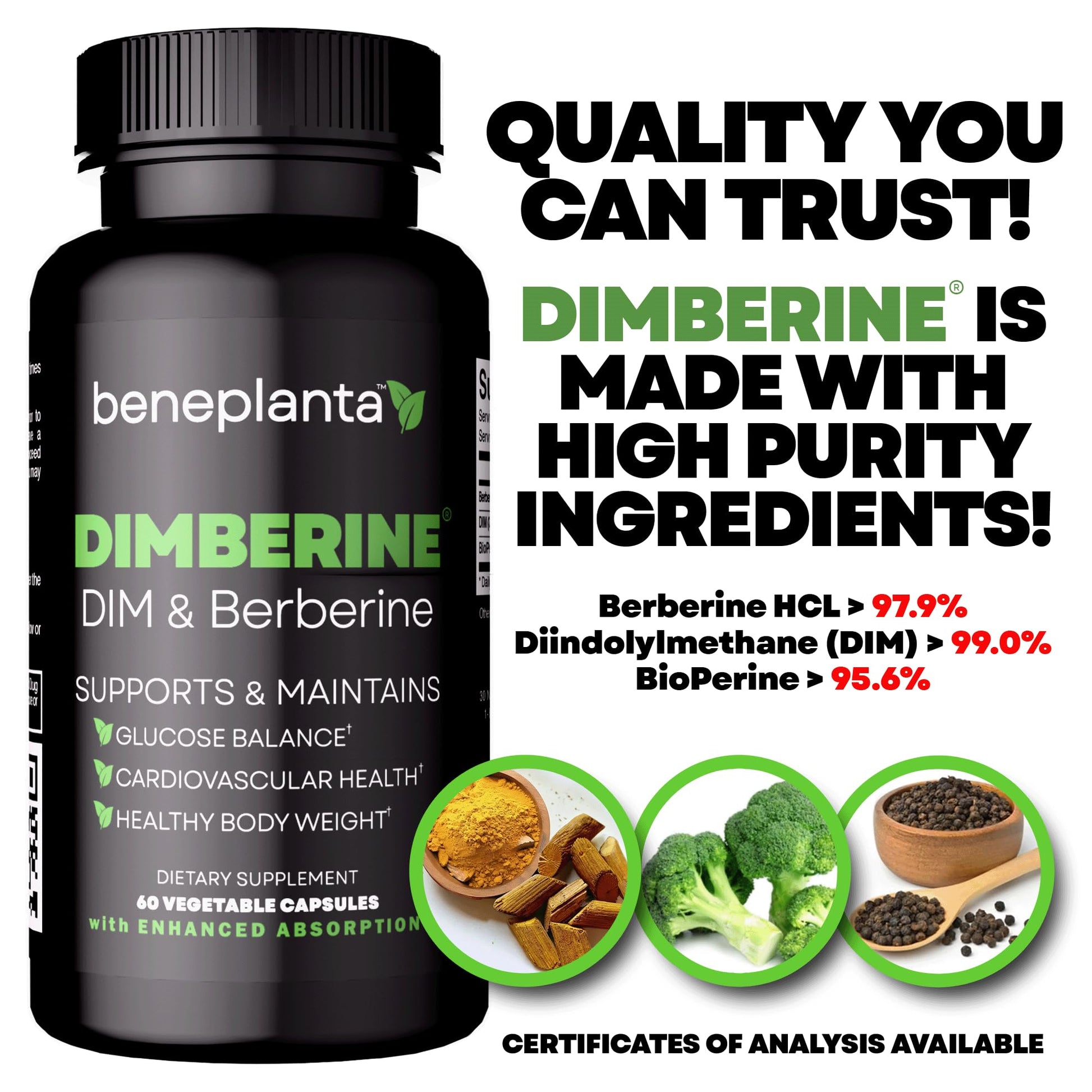 Dimberine - DIM & Berberine, High Purity Enhanced Absorption Formula - 60 Capsules - dailyvitalstore