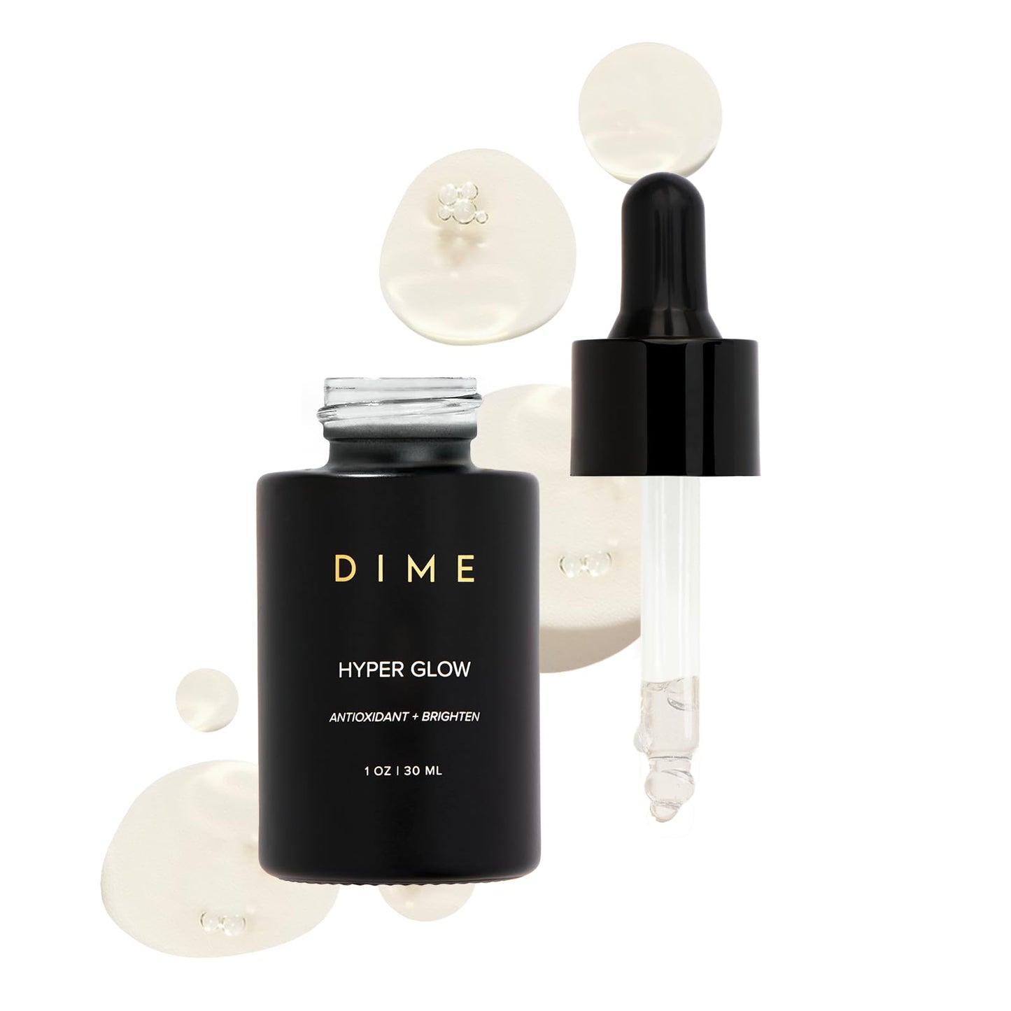 DIME Beauty Hyper Glow Treatment Vitamin C Serum Dark Spot Remover for Face Brightening Hydrating Antioxidant Vitamin C Serum for Face with Ferulic Acid Resveratrol Hyaluronic Acid Aloe 1 oz / 30 ml - dailyvitalstore