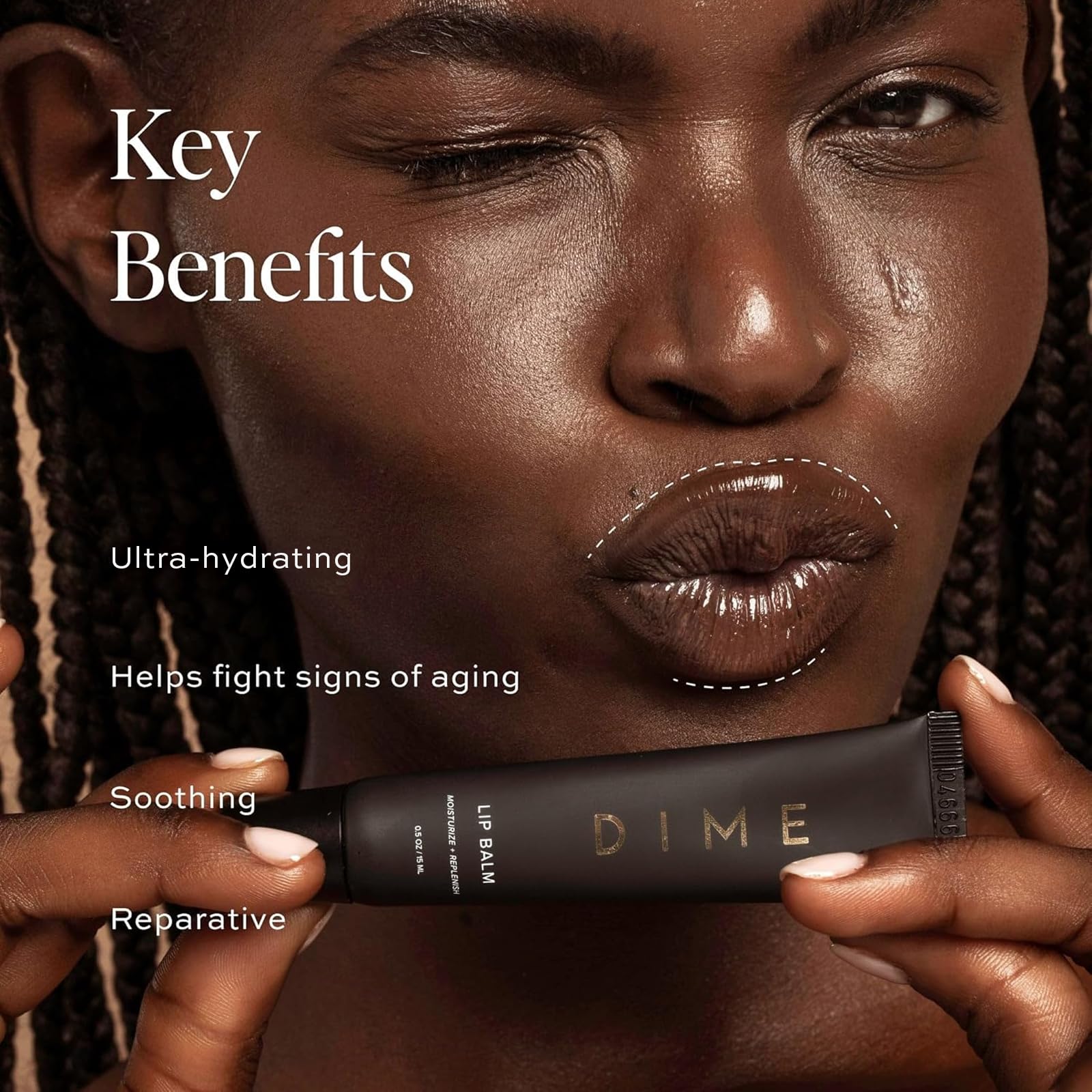 DIME Beauty Lip Balm, Hydrating Lip Balm and Gloss, Vegan & Cruelty-Free, Anti-Aging Lip Care, .5 oz / 15 ml - dailyvitalstore