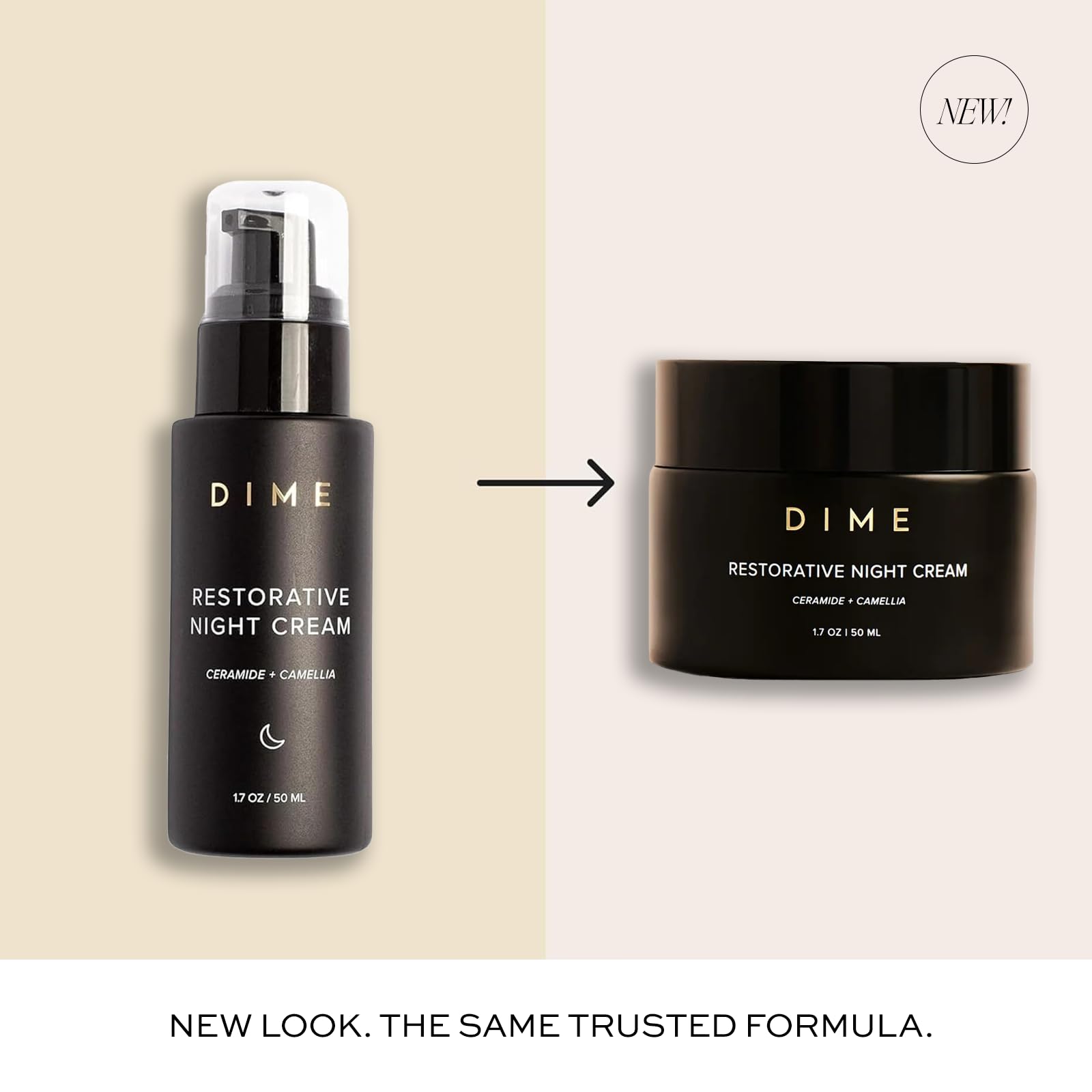 DIME Beauty Restorative Night Cream, Facial Moisturizer with Ceramides and Sea Buckthorn, 1.7 oz / 50 ml in Pump - dailyvitalstore