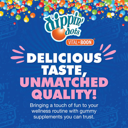 Dippin Dots - Melatonin Gummies for Kids & Adults (60 Days Supply) Strawberry Sunset Creme Flavor | 2.5mg Per Kids Melatonin Supplement for Faster, - dailyvitalstore