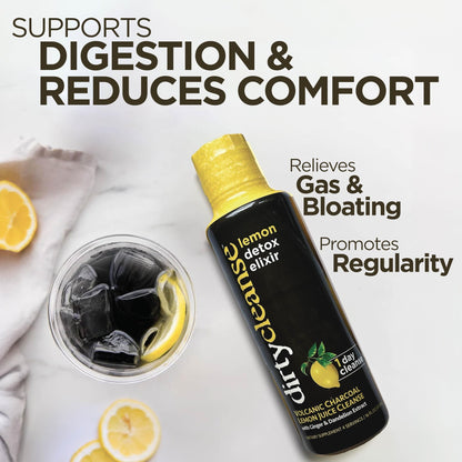 Dirty Cleanse Lemon Detox with Volcanic Charcoal with Ginger and Dandelion Extract, 4 servings - dailyvitalstore