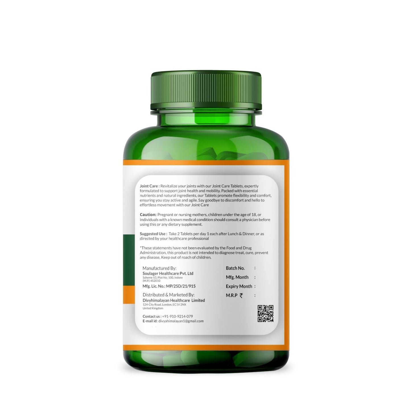 Divya Himalayan Plant-Based Joint Care Supplement, 60 Tablets, Improves Joint Flexibility, Strengthen Muscles | Supports Mobility for Men Women Old Age - 60 Joint Support Tablet - dailyvitalstore