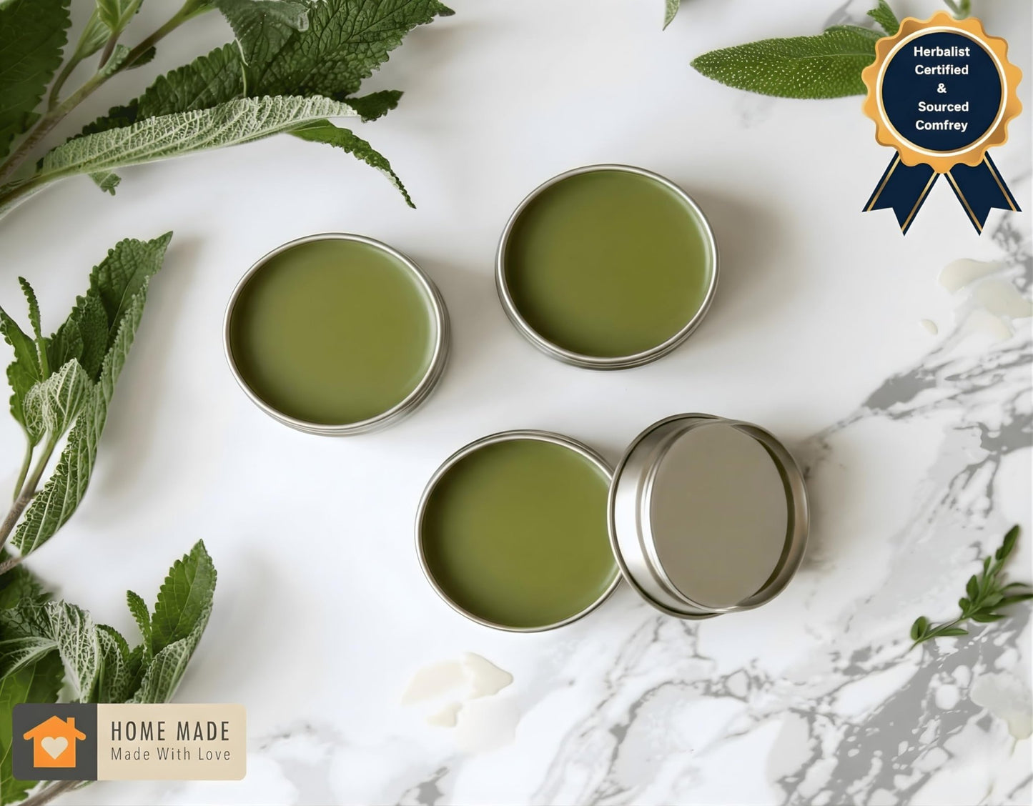DNA Organics Comfrey Salve Ointment 2oz – Organic Herbal Salve for Bones, Muscles, Joints, Knees, Skin & Tattoo Care. Herbal Balm for Soothing Relief. Handcrafted, Slow-Infused, No Chemical Fillers - dailyvitalstore