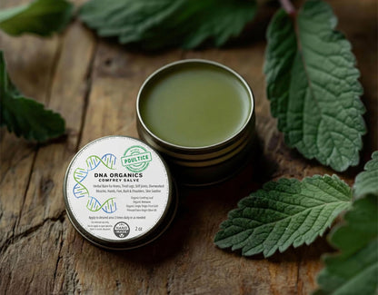 DNA Organics Comfrey Salve Ointment 2oz – Organic Herbal Salve for Bones, Muscles, Joints, Knees, Skin & Tattoo Care. Herbal Balm for Soothing Relief. Handcrafted, Slow-Infused, No Chemical Fillers - dailyvitalstore