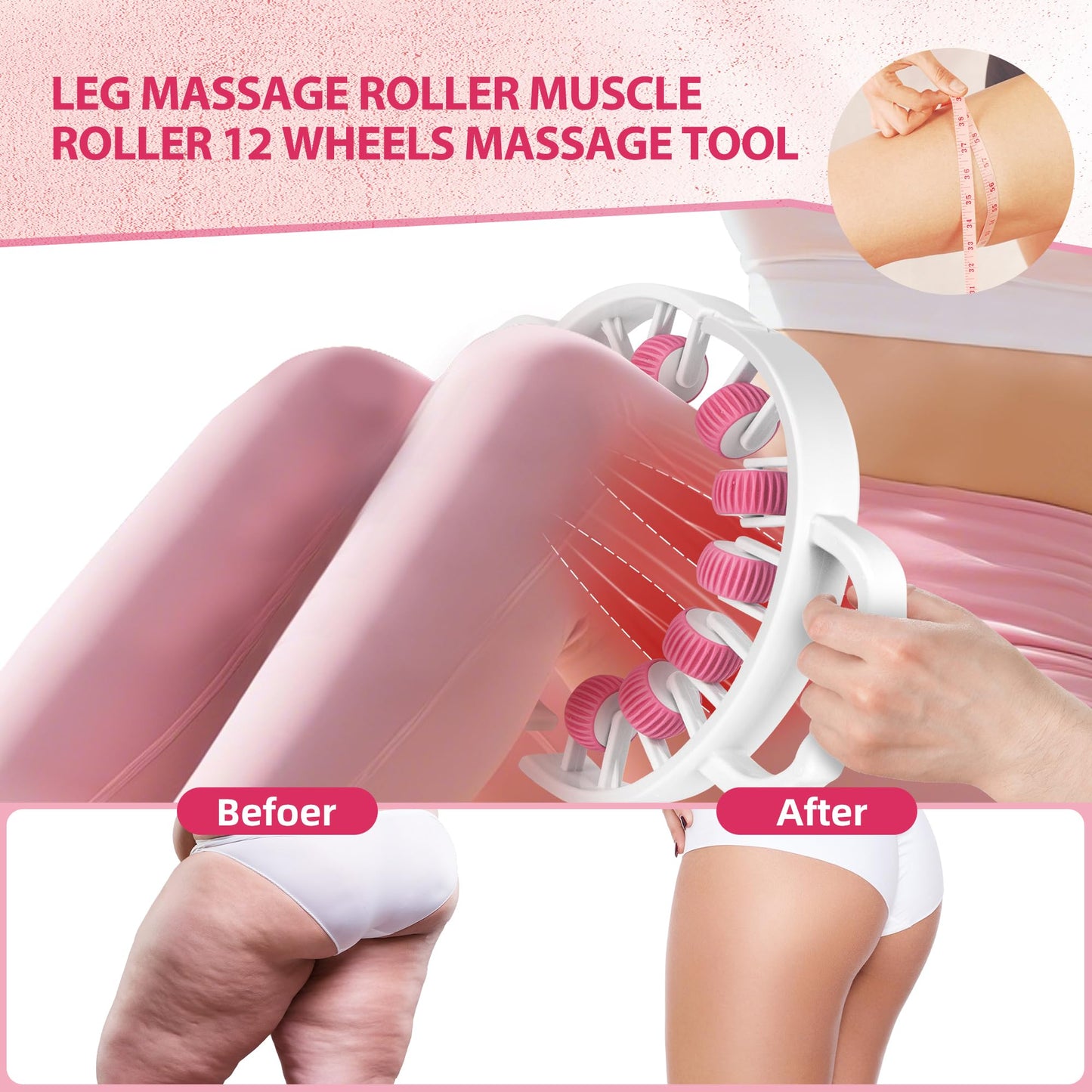Docemel Lymphatic Drainage Massager Roller–Fascia Blaster Tool for Legs,Thighs,and Calves –Deep Tissue Body Sculpting and Anti-Cellulite Massager Tool - dailyvitalstore