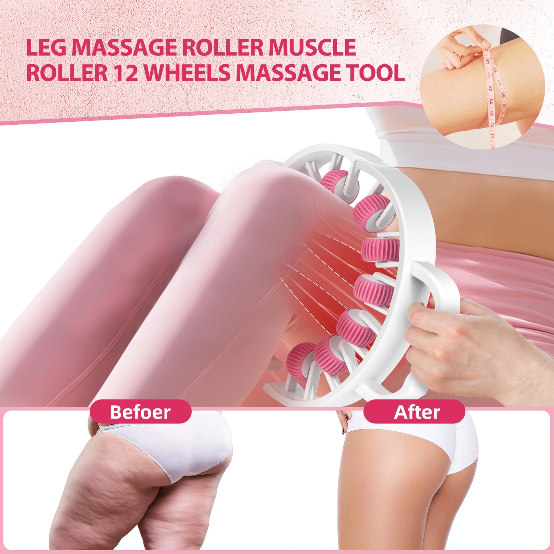 Docemel Lymphatic Drainage Massager Roller–Fascia Blaster Tool for Legs,Thighs,and Calves –Deep Tissue Body Sculpting and Anti-Cellulite Massager Tool - dailyvitalstore
