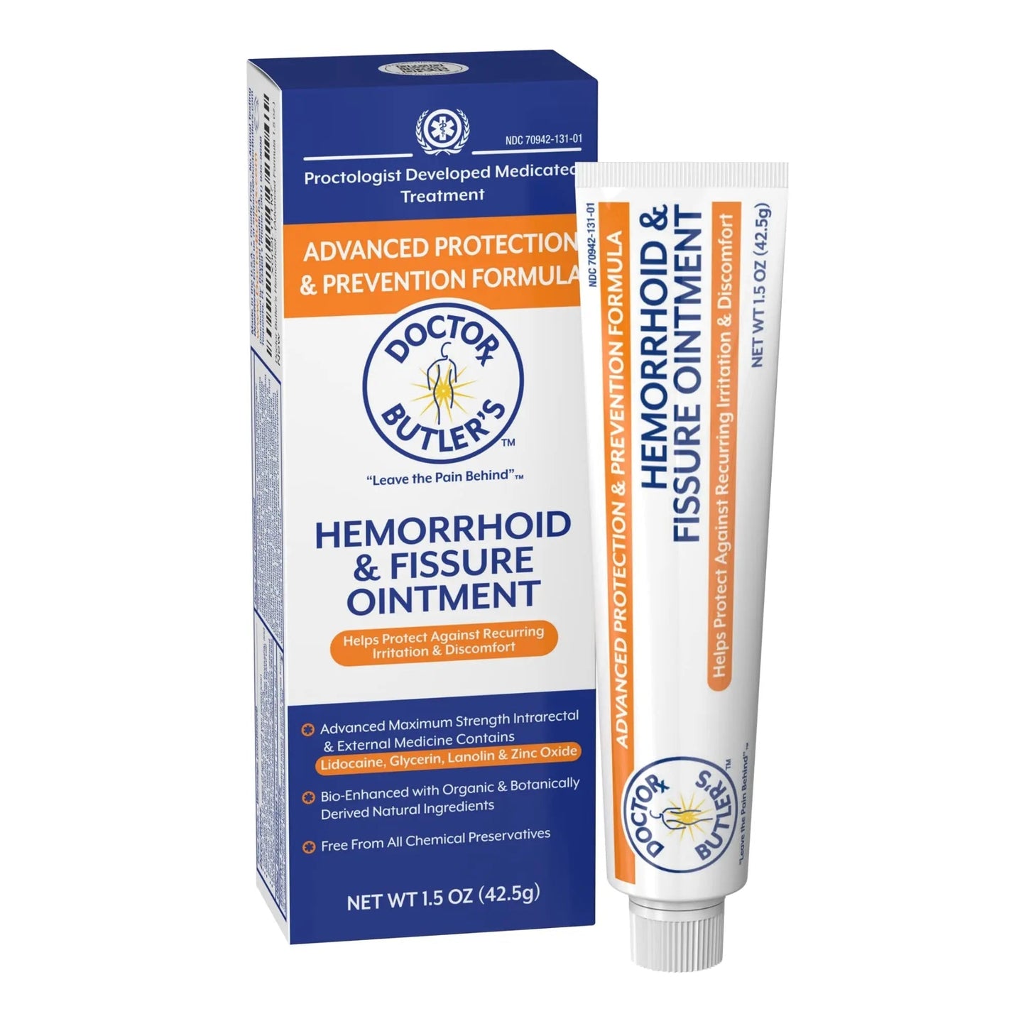 Doctor Butler's Advanced Hemorrhoid & Fissure Ointment – Lidocaine Hemorrhoid Treatment and Fissure Treatment Extra Strength Formula, Heals and Provides Fast Pain and Itch Relief* (1.5 oz.) - dailyvitalstore