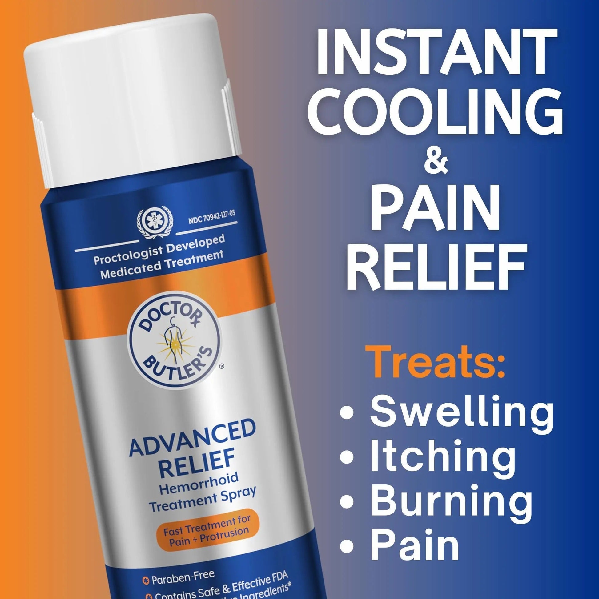 Doctor Butler's Advanced Relief Hemorrhoid Spray – Advanced Relief Hemorrhoid Treatment Spray with Witch Hazel to Help with Sensitive Skin, Itch Relief, and Swelling Relief* (5oz) - dailyvitalstore