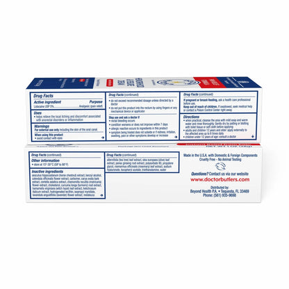 Doctor Butler's Hemorrhoid & Fissure Cream – Instant Pain Relief Hemorrhoid Treatment with Lidocaine, Fast Acting Hemorrhoid Cream for Relief from External Itching and Burning (1 oz.) - dailyvitalstore