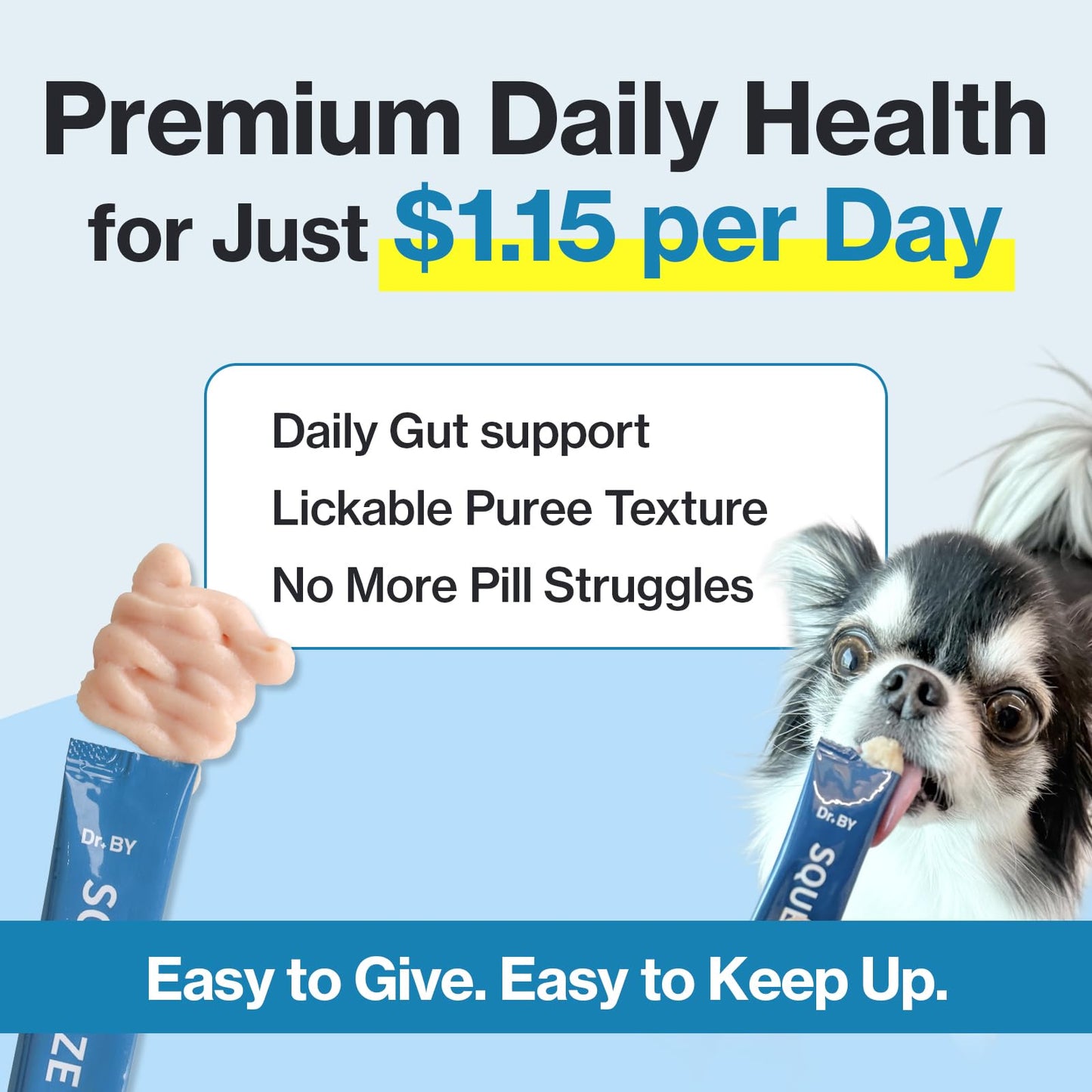Doctor By Squeeze Probiotics for Dogs Gut Health Immunity Skin&Allergy Care Diarrhea Relief Digestive Stomach Support with L. crispatus KT-11 Lickable Paste Formula Individually Packaged, Chicken - dailyvitalstore
