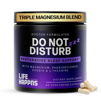 Doctor Formulated Triple Magnesium for Sleep, Calm & Relaxation with Chelated Magnesium Glycinate, L-Theanine, Passionflower & Evodia – Non-Habit, No Melatonin Magnesium Sleep Aid Support Supplement - dailyvitalstore