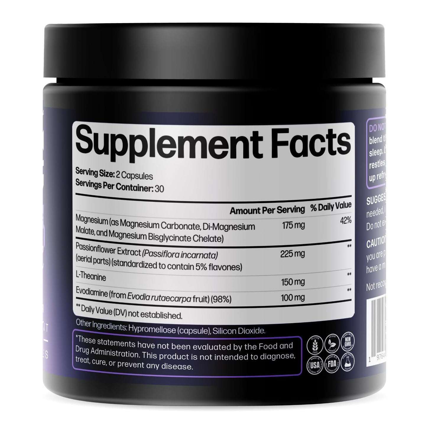 Doctor Formulated Triple Magnesium for Sleep, Calm & Relaxation with Chelated Magnesium Glycinate, L-Theanine, Passionflower & Evodia – Non-Habit, No Melatonin Magnesium Sleep Aid Support Supplement - dailyvitalstore