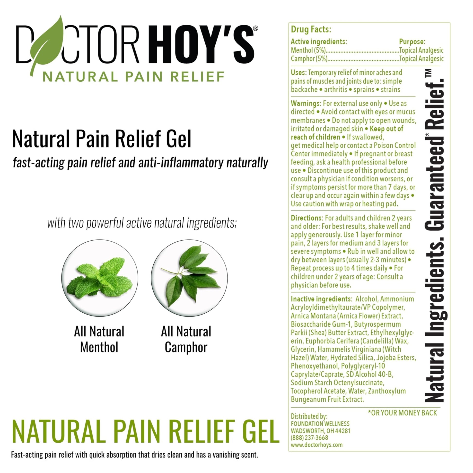 DOCTOR HOY'S Natural Pain Relief Gel and Arnica Boost Recovery Cream, Clean, Safe, Effective Natural Pain Relief and Anti-Inflammatory, 3 oz Combo Pk - dailyvitalstore