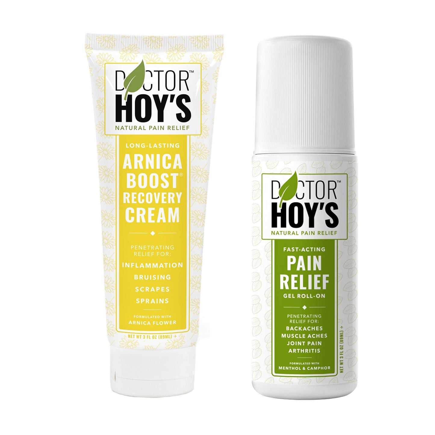 DOCTOR HOY'S Natural Pain Relief Gel and Arnica Boost Recovery Cream, Clean, Safe, Effective Natural Pain Relief and Anti-Inflammatory, 3 oz Combo Pk - dailyvitalstore