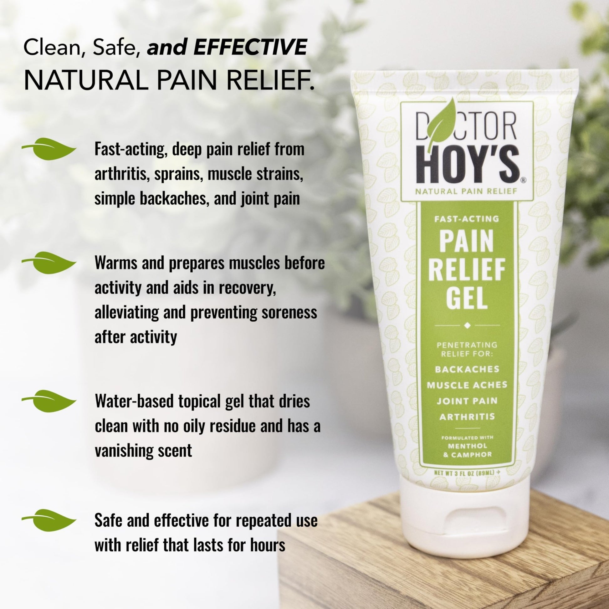 DOCTOR HOY'S Natural Pain Relief Gel, Topical Arnica Anti-Inflammatory Gel for Arthritis, Joint Pain, and Muscle Strains - Clean, Safe and Effective Pain Relief - dailyvitalstore