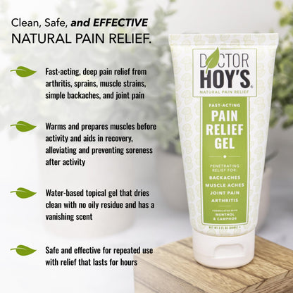 DOCTOR HOY'S Natural Pain Relief Gel, Topical Arnica Anti-Inflammatory Gel for Arthritis, Joint Pain, and Muscle Strains - Clean, Safe and Effective Pain Relief - dailyvitalstore