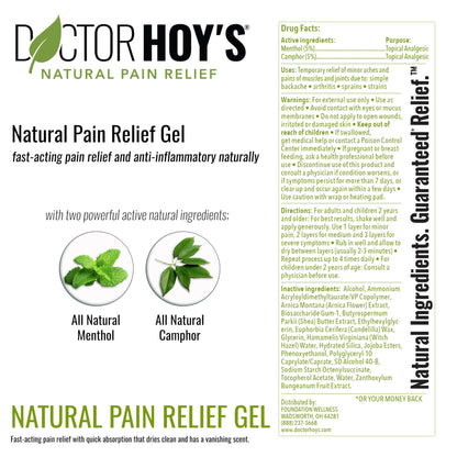 DOCTOR HOY'S Natural Pain Relief Gel, Topical Arnica Anti-Inflammatory Gel for Arthritis, Joint Pain, and Muscle Strains - Clean, Safe and Effective Pain Relief - dailyvitalstore