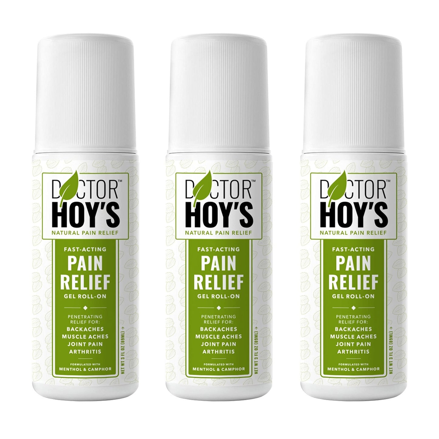 DOCTOR HOY'S Natural Pain Relief Gel, Water Based with Arnica, Anti-Inflammatory, Clean, Safe and Effective Natural Pain Relief, 3 oz. Roll-On, 3pk - dailyvitalstore