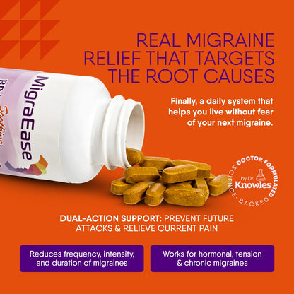 Doctor Knowles Migraine Supplement |Complete Natural Migraine Prevention & Relief Pills with Magnesium, 5-HTP, Feverfew, Riboflavin & Organic Blend |Caffeine Free, Extended-Release Tablets (60 Units) - dailyvitalstore