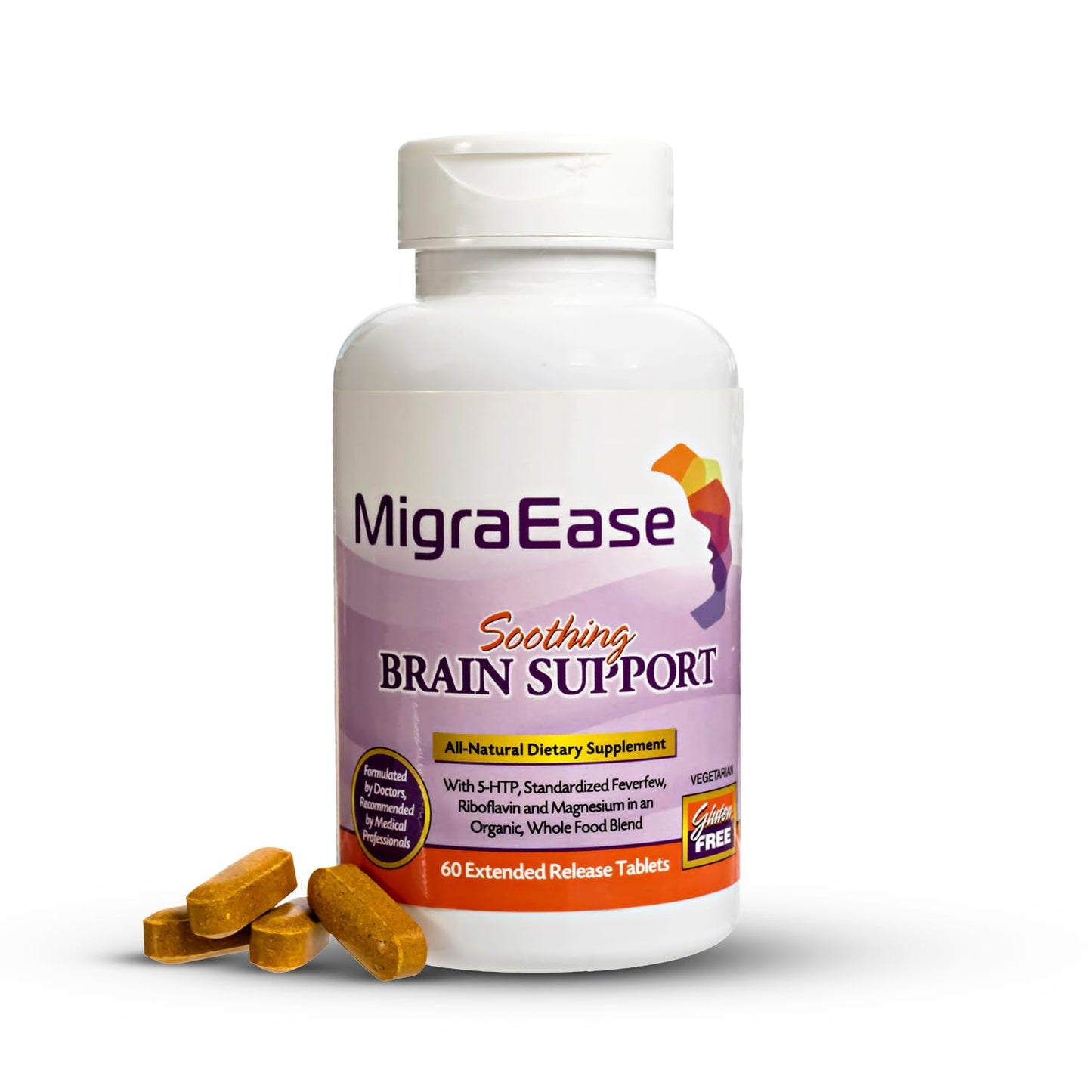 Doctor Knowles Migraine Supplement |Complete Natural Migraine Prevention & Relief Pills with Magnesium, 5-HTP, Feverfew, Riboflavin & Organic Blend |Caffeine Free, Extended-Release Tablets (60 Units) - dailyvitalstore
