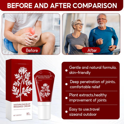 DoctorPro Soothing Massage Cream 80g Joint Relief Roll Muscle Comfort Non-Greasy Refreshing Formula for Knees, Lumbar, Neck, Back,Shoulders, Hands, and Feet, Menthol Gel - dailyvitalstore