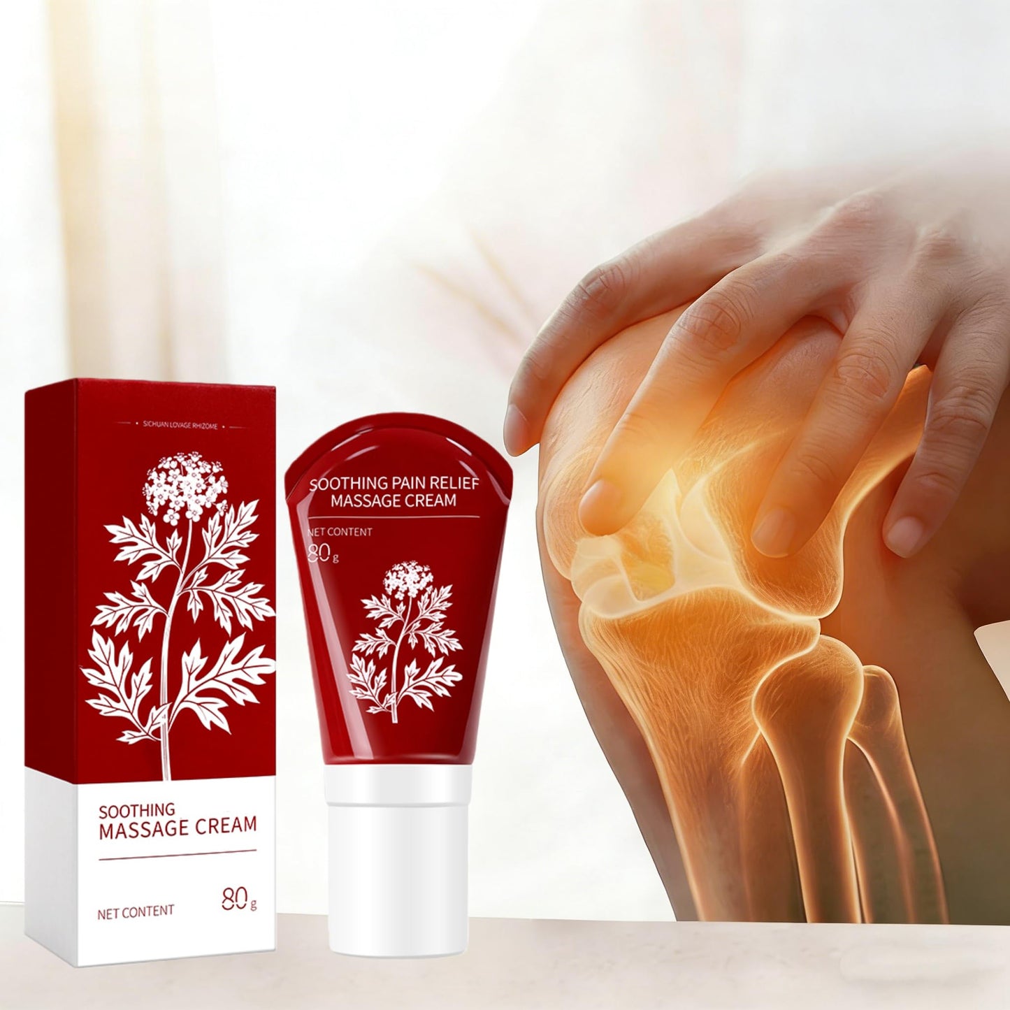 DoctorPro Soothing Massage Cream 80g Joint Relief Roll Muscle Comfort Non-Greasy Refreshing Formula for Knees, Lumbar, Neck, Back,Shoulders, Hands, and Feet, Menthol Gel - dailyvitalstore