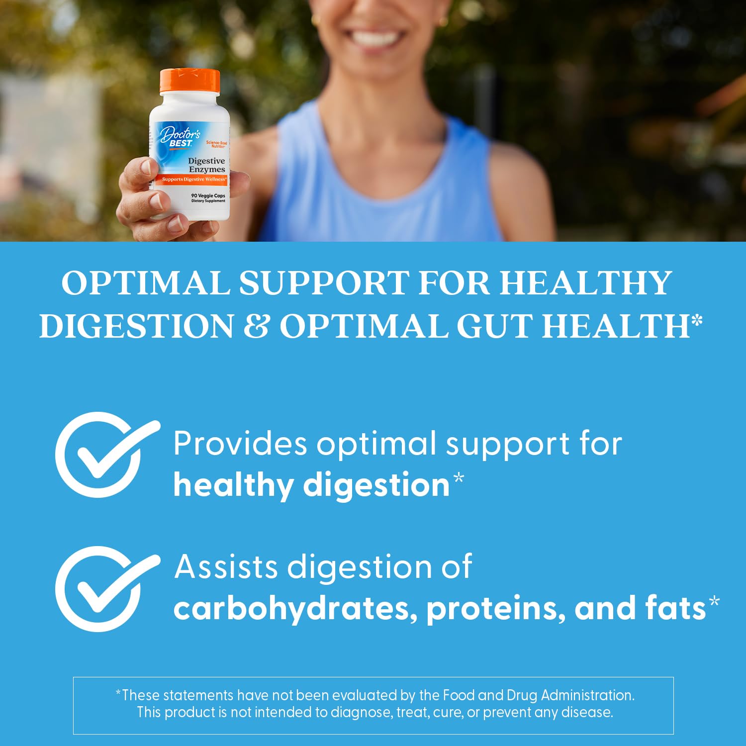 Doctor's Best Digestive Enzymes Supplement for Women & Men - Supports Gut Health, Digestion, & Overall Wellness, Formulated with Amylase, Super Enzyme Blend - dailyvitalstore